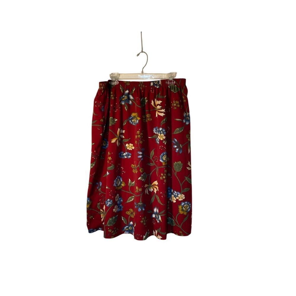 Vintage Blair women’s burgundy floral kneelength skirt, 10